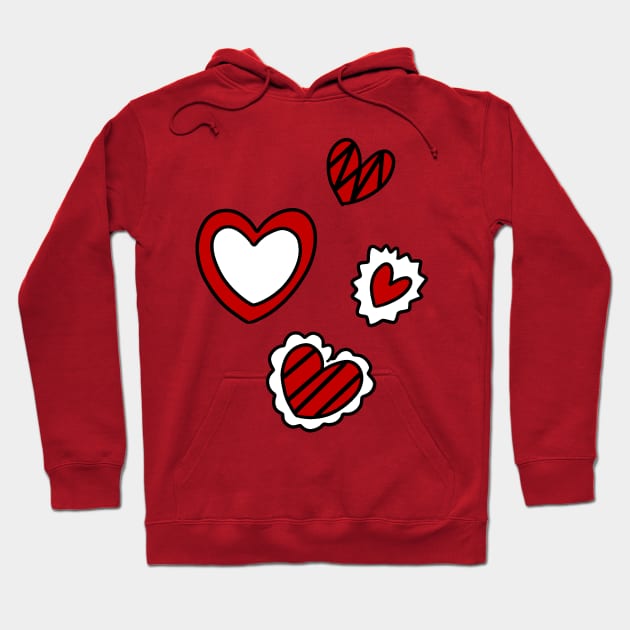 Valentine Hearts Hoodie by saradaboru